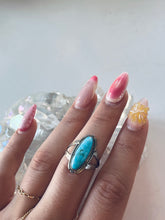 Load image into Gallery viewer, Size 8.5 Genuine Turquoise Sterling Silver Ring
