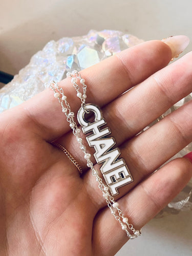 Silver Vintage Channel Pearl Necklace