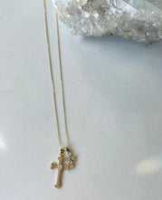 Load image into Gallery viewer, Double Cross Gold Necklace