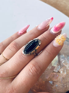 Size 7 Onyx Sterling Silver Ring