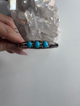 Load image into Gallery viewer, Sterling Silver Turquoise 3 Stone Cuff