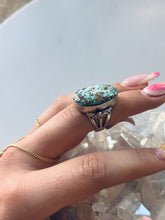 Load image into Gallery viewer, Size 7.5 Genuine Turquoise Sterling Silver Ring