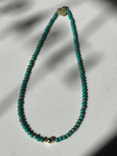 Load image into Gallery viewer, Turquoise Beaded Necklace With Gold Beads