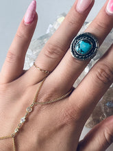 Load image into Gallery viewer, Size 8 Genuine Turquoise Sterling Silver Circle Ring