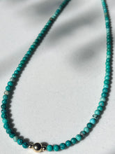 Load image into Gallery viewer, Turquoise Beaded Necklaces with Gold Beads