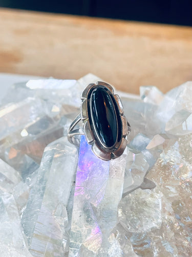 Size 7 Onyx Sterling Silver Ring