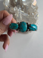 Load image into Gallery viewer, Sterling Silver Turquoise 3 Stone Cuff