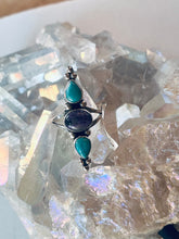 Load image into Gallery viewer, Size 8.5 Three Stone Sterling Silver Ring