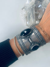 Load image into Gallery viewer, Sterling and Onyx Cuff