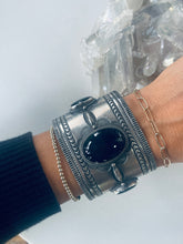 Load image into Gallery viewer, Sterling and Onyx Cuff