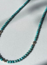 Load image into Gallery viewer, Turquoise and Gold Beaded Necklace