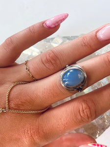 Size 9 Moonstone Sterling Silver Ring