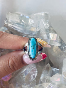 Size 8.5 Genuine Turquoise Sterling Silver Ring