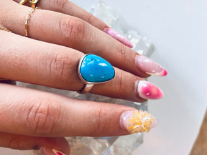 Size 7 Genuine Turquoise Sterling Silver Ring