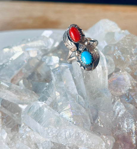 Size 8 Double Stone Sterling Silver Ring