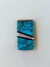 Load image into Gallery viewer, Turquoise and Mother of Pearl Inlay Money Clip