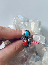 Load image into Gallery viewer, Size 8 Double Stone Sterling Silver Ring