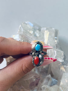 Size 8 Double Stone Sterling Silver Ring
