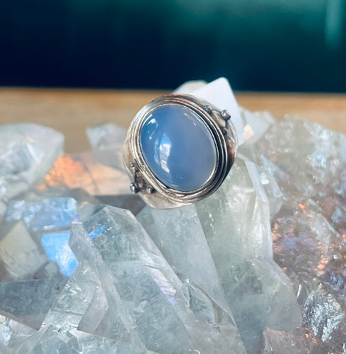Size 9 Moonstone Sterling Silver Ring