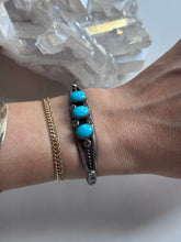 Load image into Gallery viewer, Sterling Silver Turquoise 3 Stone Cuff