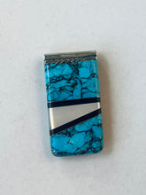 Load image into Gallery viewer, Turquoise and Mother of Pearl Inlay Money Clip