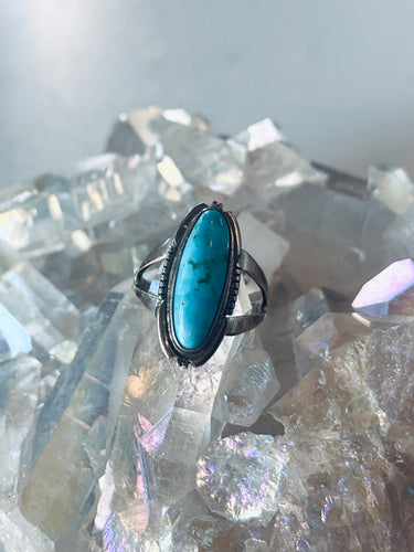 Size 8.5 Genuine Turquoise Sterling Silver Ring