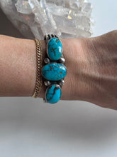 Load image into Gallery viewer, Sterling Silver Turquoise 3 Stone Cuff