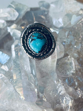 Load image into Gallery viewer, Size 8 Genuine Turquoise Sterling Silver Circle Ring
