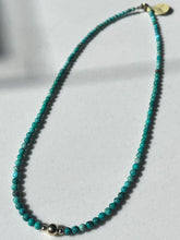 Load image into Gallery viewer, Turquoise Beaded Necklaces with Gold Beads