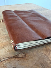 Load image into Gallery viewer, Handmade Genuine Leather Traveler Journal Whiskey Brown