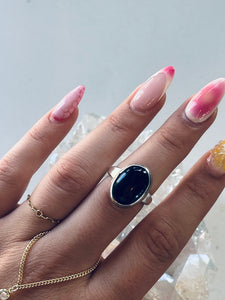 Size 8 Sterling Silver Onyx Ring