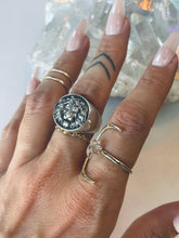 Load image into Gallery viewer, Size 7.5 Sterling Lion Signet Ring