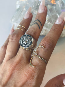 Size 7.5 Sterling Lion Signet Ring