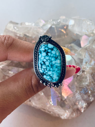Size 12 Genuine Turquoise Sterling Silver Ring
