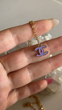 Load image into Gallery viewer, Dainty Gold Filled Purple Channel Necklace