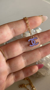 Dainty Gold Filled Purple Channel Necklace