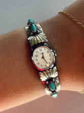 Load image into Gallery viewer, Sterling Silver Turquoise Cuff Watch
