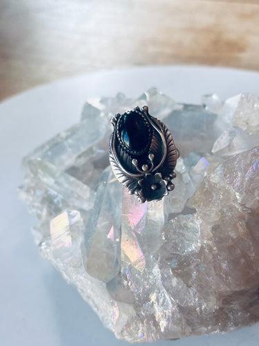 Size 9 Sterling Silver Onyx Ring