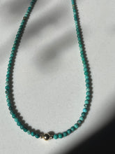 Load image into Gallery viewer, Turquoise Beaded Necklace With Gold Beads