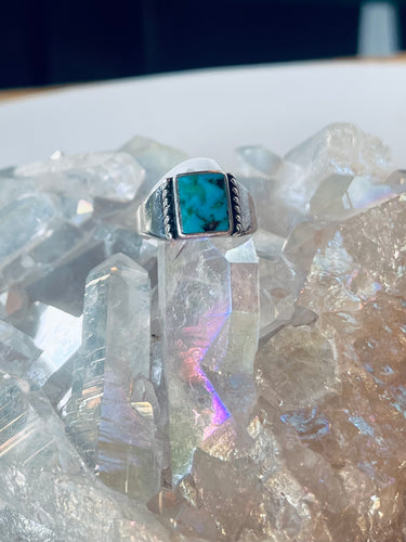 Size 7.5 Genuine Turquoise Sterling Silver Ring