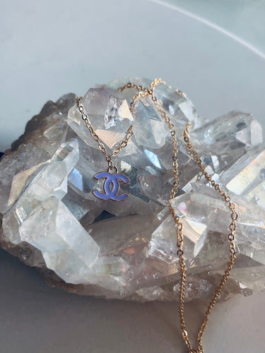 Dainty Gold Filled Purple Channel Necklace
