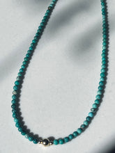Load image into Gallery viewer, Turquoise Beaded Necklace With Gold Beads