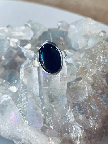 Size 8 Sterling Silver Onyx Ring