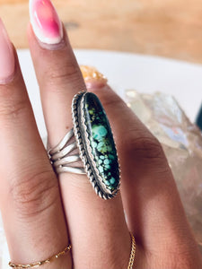 Size 8 Genuine Turquoise Sterling Silver Ring