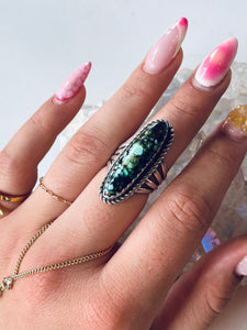 Size 8 Genuine Turquoise Sterling Silver Ring