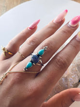 Load image into Gallery viewer, Size 8.5 Three Stone Sterling Silver Ring