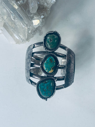 Gorgeous Vintage Sterling and Turquoise Cuff