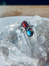 Load image into Gallery viewer, Size 8 Double Stone Sterling Silver Ring