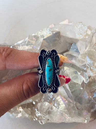 Size 6 Genuine Turquoise Sterling Silver Ring