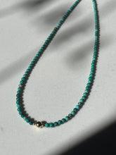 Load image into Gallery viewer, Turquoise Beaded Necklace With Gold Beads